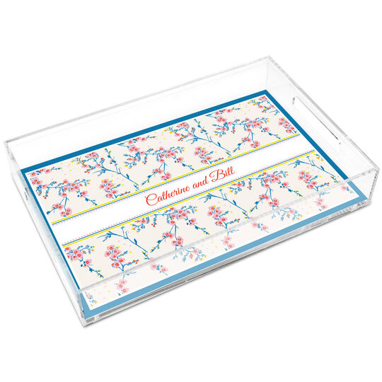 Cherry Blossoms Lucite Tray